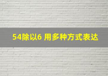 54除以6 用多种方式表达